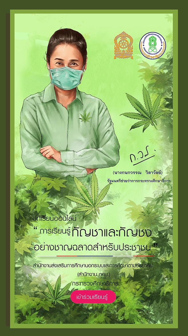 ระบบทดสอบความรู้เบื้องต้นเกี่ยวกับ หลักสูตรกัญชาและกัญชง สำนักงาน กศน.
